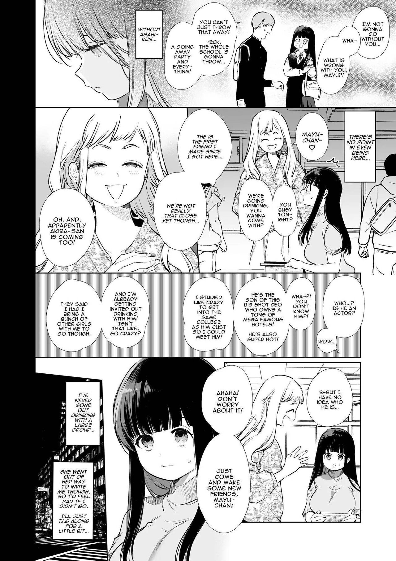 [Yatomomin (Yamamoto Tomomitsu)] Mayu-chan NTR ~Daigaku Shingaku no Tame Joukyou Shita Kanojo ga Onzoushi ni Tsukamari Dekiai Sarete Shimatta~ | Mayu-chan NTR ~Big Dick in the Big City~ [English] - Page 8