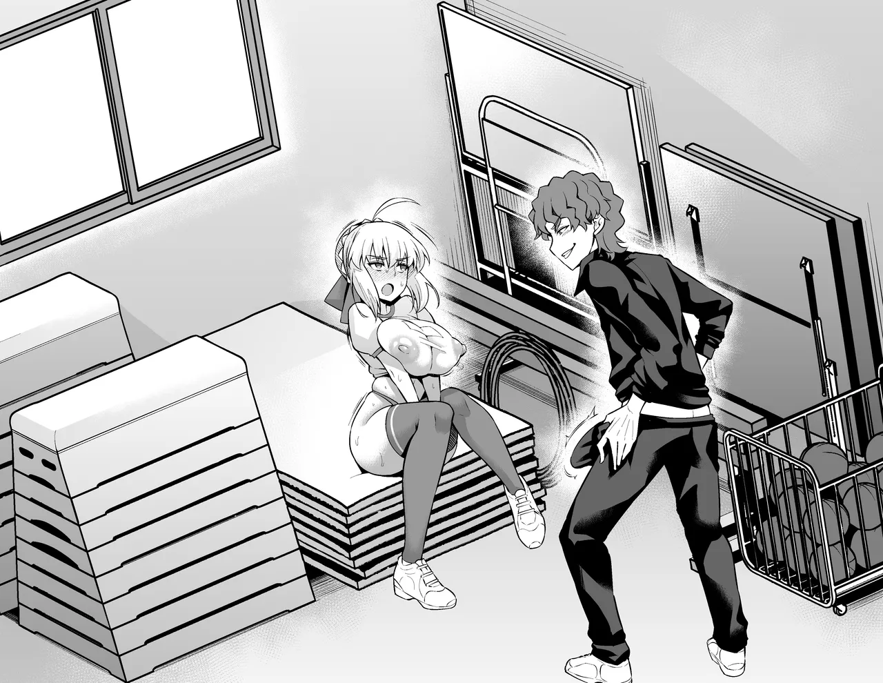 Saber,  Taiiku Souko de... page 13 featuring shinji matou fate stay night parody - big breasts netorare hentai manga - read online free