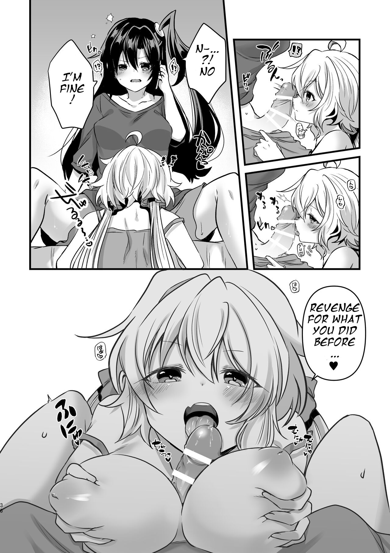 Osawari Kinshi page 35 featuring chris yukine senki zesshou symphogear parody - futanari sole female hentai manga - read online free