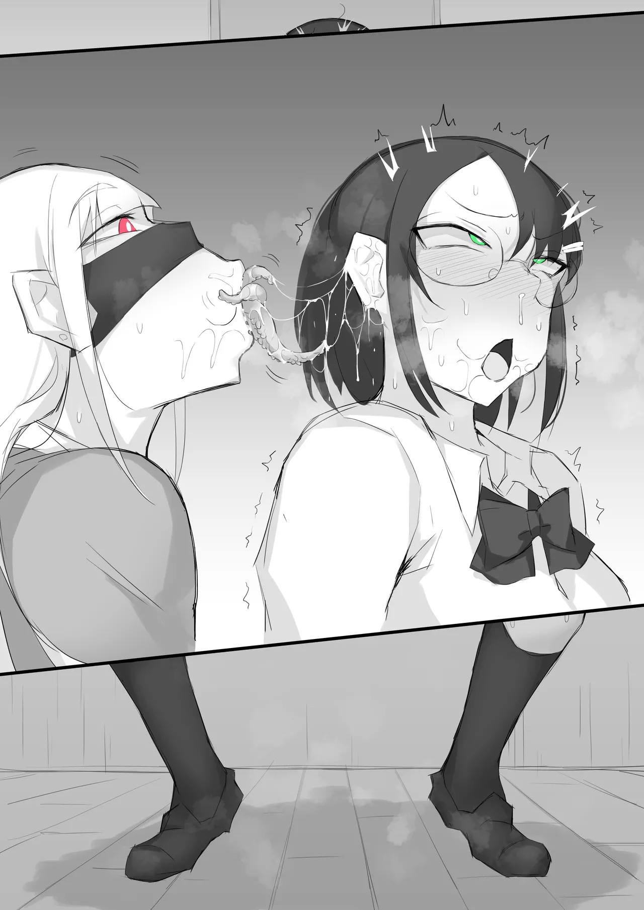 Futanari JK-tachi ga Kounai Shokushu de Mechakucha ni Naru Hanashi page 96 original parody - kissing big breasts hentai manga - read online free