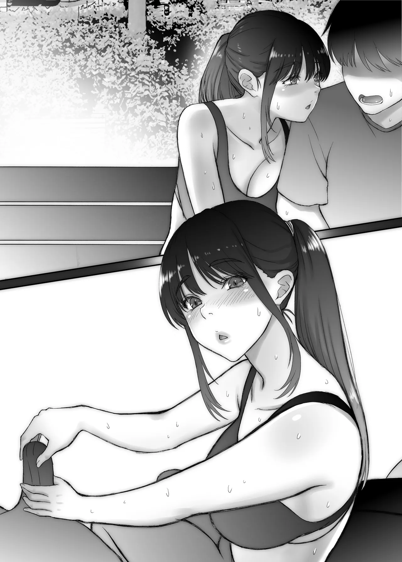 [Sonna no ato no Matsuri janai desuka (Morino.)] Nagisa-san wa Itsumo Muramura, Hajime-kun wa Shikorenai. page 51 original parody - mmf threesome group hentai manga - read online free