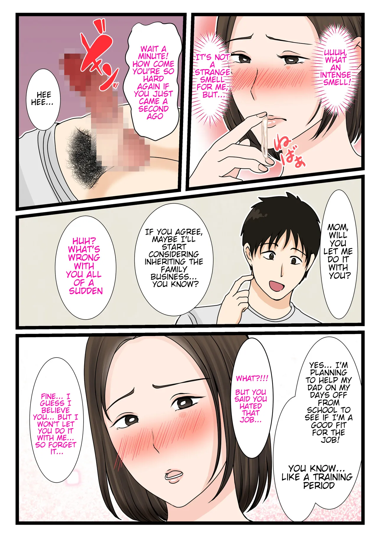 [Benii Kenkyuujo (Benisairo)] Ooba-san-chi no Okaa-san ~Musuko no Wagamama ni Juujun na Nichijou~ | The mother of the Oba Household ~A Daily Routine of Submission to her Son's Indulgences~ [English] page 17 original parody - squirting handjob hentai manga - read online free