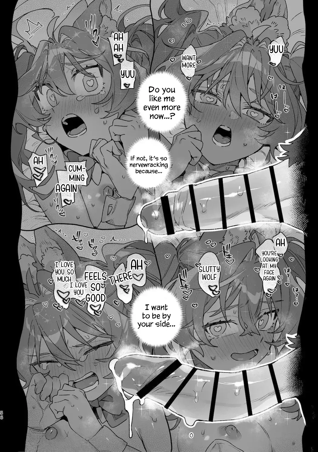 [UsachanGET] ♂ ga uke. Usagi-chan × ōkami-kun 2 | ♂ is the bottom. Rabbit-chan x Wolf-kun 2 [English] [Lunaslurp] page 58 original parody - wolf boy leg lock hentai manga - read online free