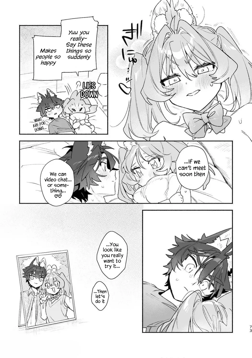 [UsachanGET] ♂ ga uke. Usagi-chan × ōkami-kun 2 | ♂ is the bottom. Rabbit-chan x Wolf-kun 2 [English] [Lunaslurp] page 75 original parody - wolf boy leg lock hentai manga - read online free