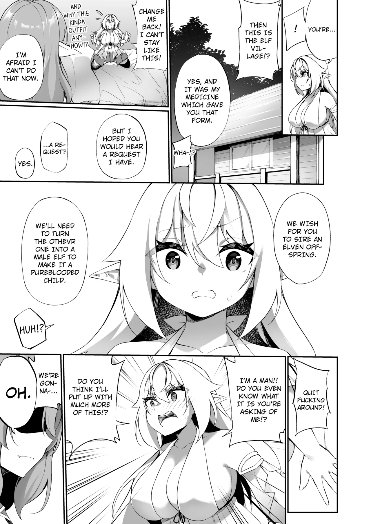 [Slime no Kanmuri (Kanmuri)] ♂ Boukensha-san ga ♀ Elf ni Sarete Shinyuu(Nakama) to Musubareru Hanashi | The Bonding Tale of ♂Adventurer-turned-♀Elf and Her Comrade [English] [Uncensored] [Digital] page 14 original parody - elf big breasts hentai manga - read online free