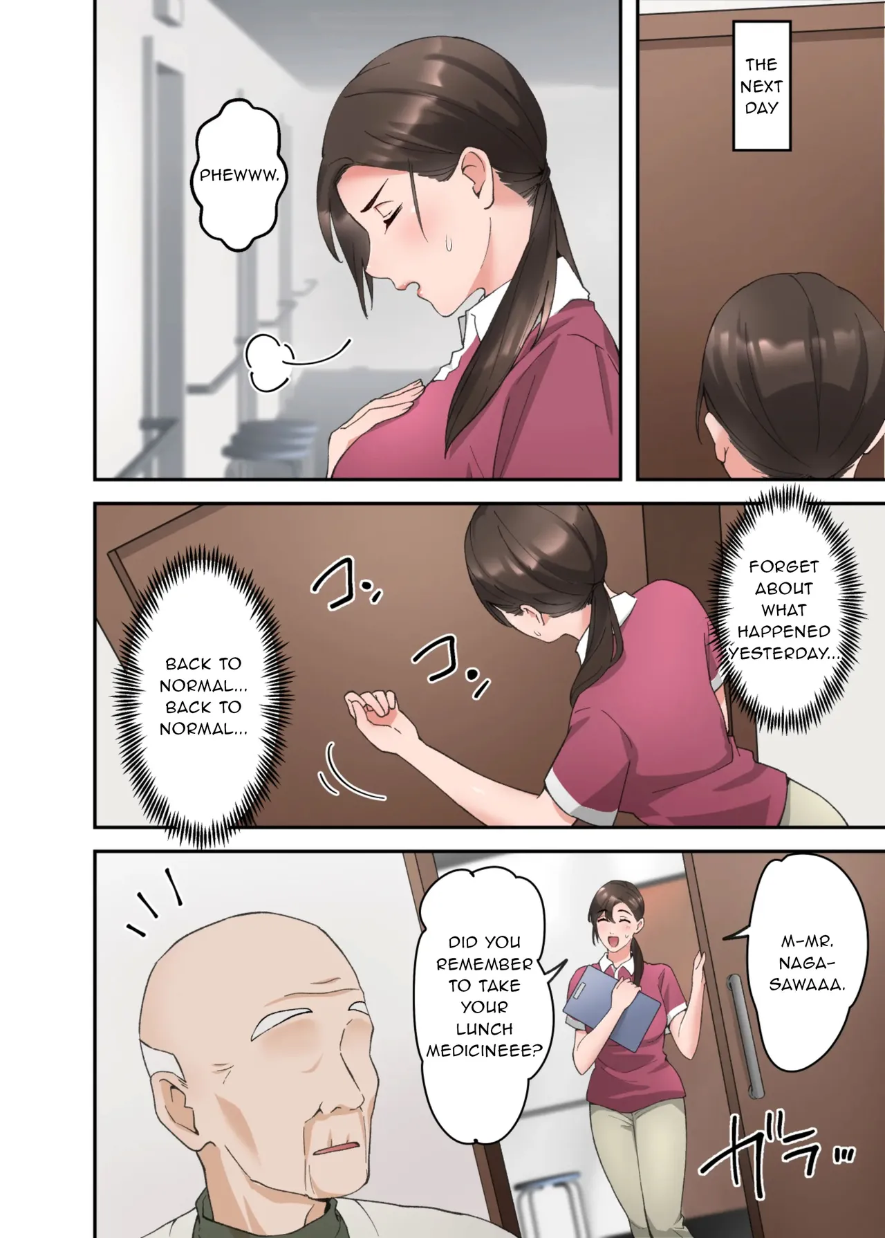 Hitozuma no Kaigoshi ga Yoboyobo Jii-san ni Ikasare Makuru Hanashi page 25 original parody - squirting milf hentai manga - read online free