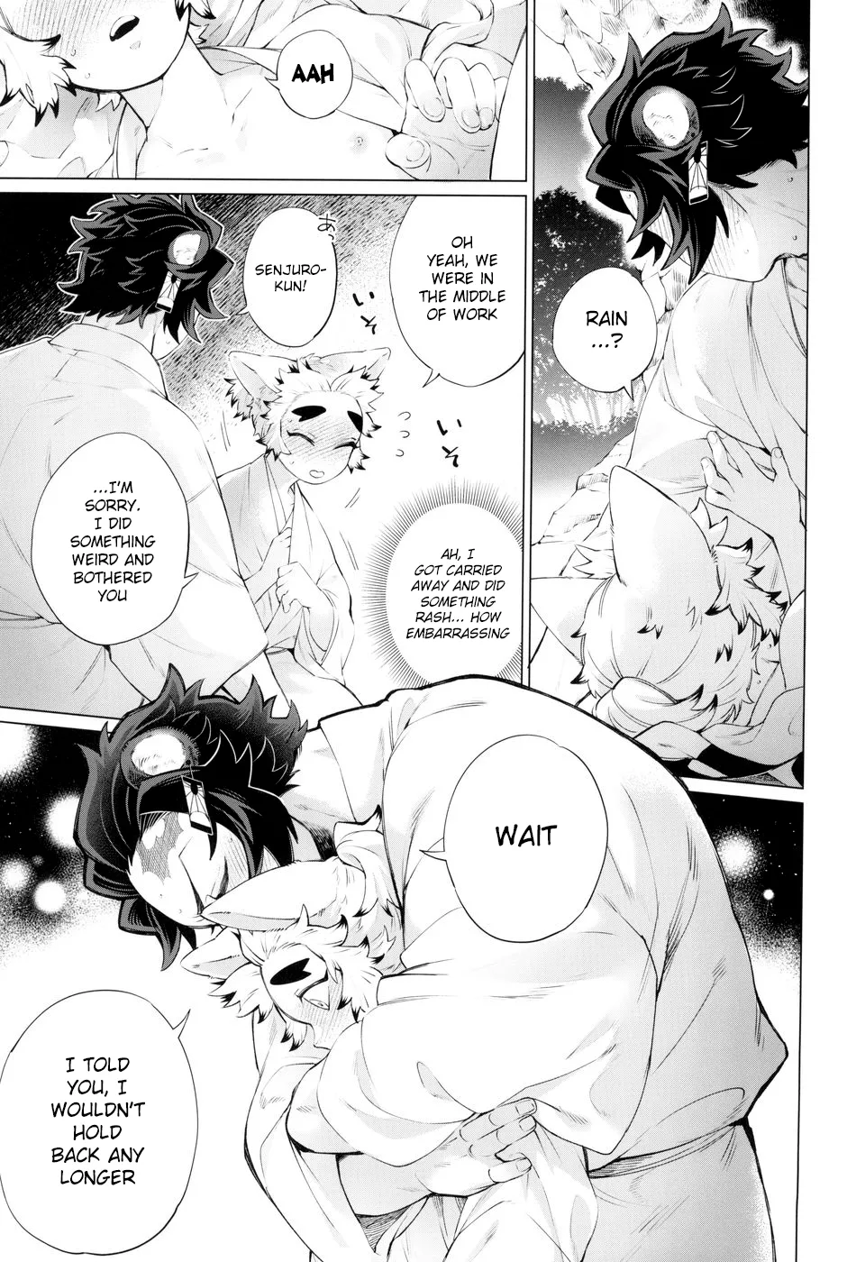 [Mekao (Den Meka)] Tanjirou-san Kodomo Atsukai Shinaide Kudasai | Tanjirou-san, Please Don't Treat Me Like a Child (Kimetsu no Yaiba) [English] {Chin²} page 19 featuring tanjirou kamado kimetsu no yaiba parody - kemonomimi yaoi hentai manga - read online free