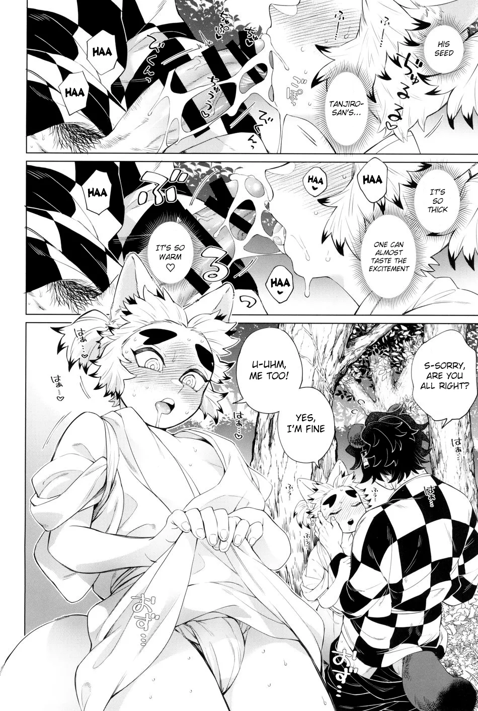 [Mekao (Den Meka)] Tanjirou-san Kodomo Atsukai Shinaide Kudasai | Tanjirou-san, Please Don't Treat Me Like a Child (Kimetsu no Yaiba) [English] {Chin²} page 36 featuring tanjirou kamado kimetsu no yaiba parody - fox boy kimono hentai manga - read online free