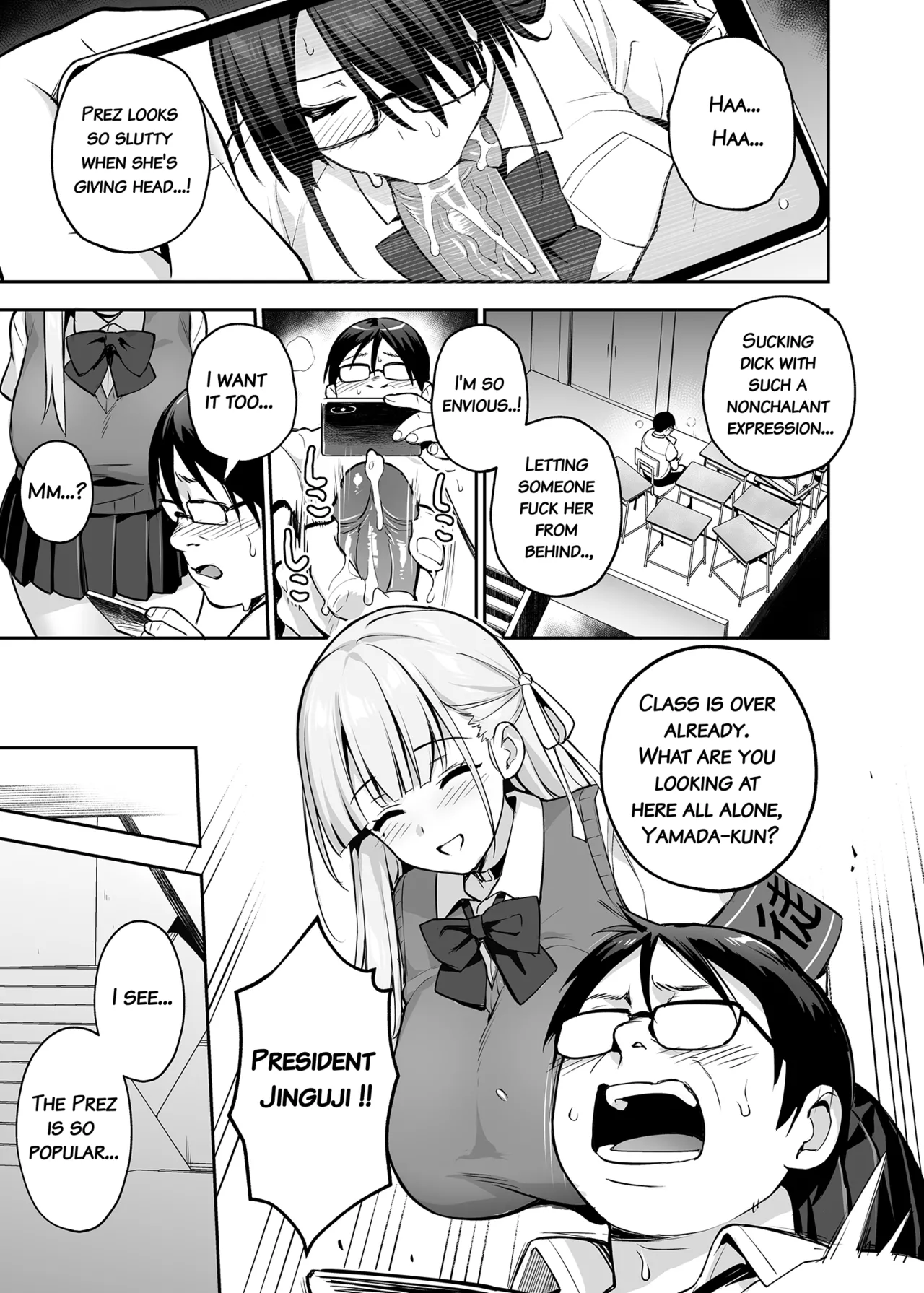Akogare no Seitokaichou ga Kyonyuu Sugiru Ken 2 11-12 page 19 original parody - big breasts mmf threesome hentai manga - read online free