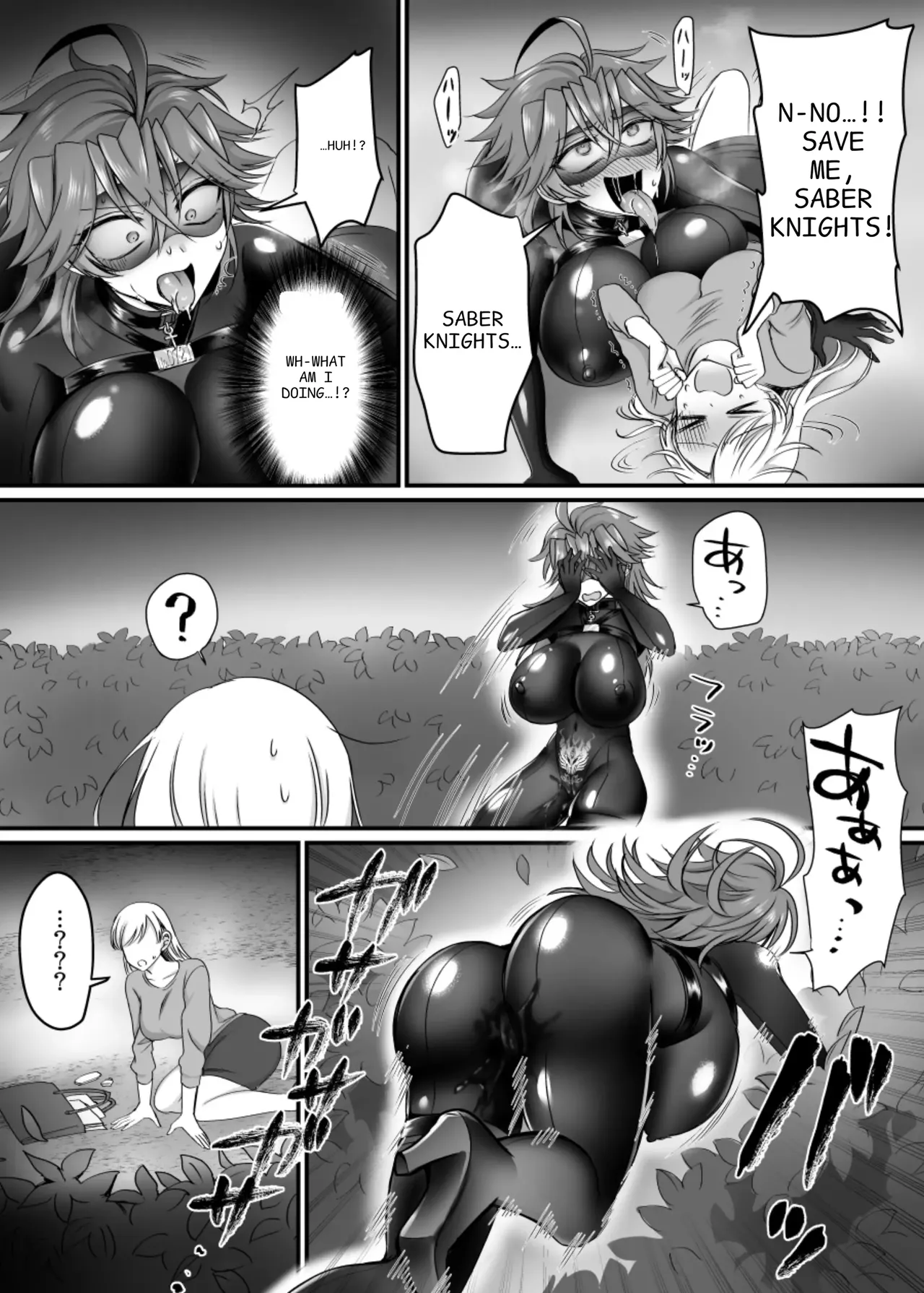 [Amaia Okashi Seisakusho (Moegi Oji-san)] Saber Red ~Seigi no Zako Onna Sentouin Hero~ | Saber Red: The Heroic Female Combatant of Justice [English] page 12 original parody - big breasts corruption hentai manga - read online free