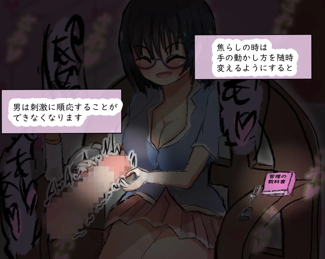 Kanrinin no Kyoka Naki Shasei wa Houritsu de Kinshi Sareteimasu page 97 original parody - chastity belt glasses hentai manga - read online free