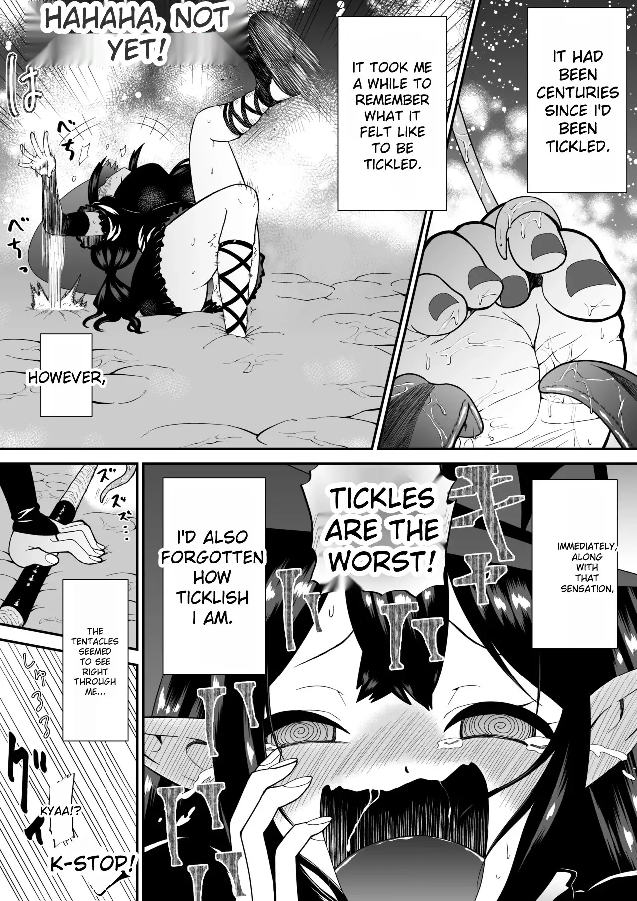 A story about a witch who thought she was invincible, but was tickled and soaked by tentacles and made to cry. page 12 original parody - rough translation elf hentai manga - read online free