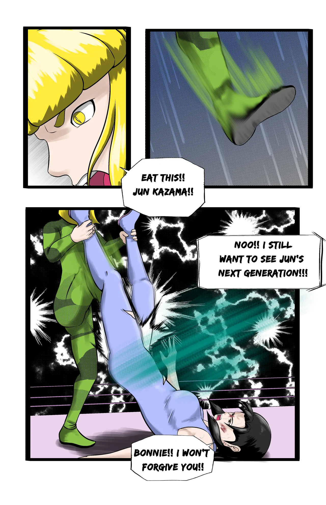 Infiltration page 209 featuring benikage - ryona wrestling hentai manga - read online free