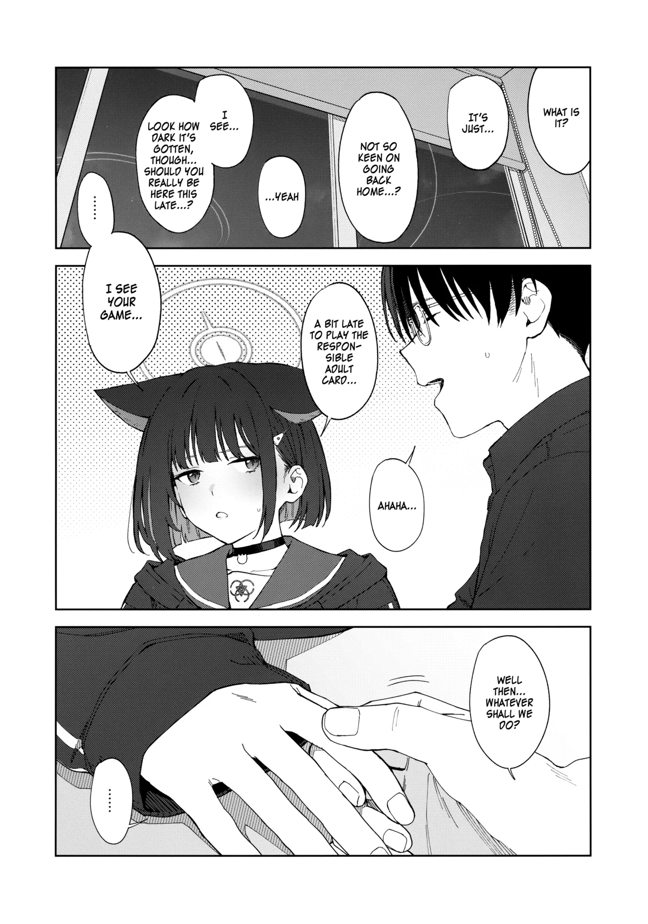Konya wa Kuroneko to. | A Night with a Black Cat. page 11 featuring sensei blue archive parody - collar catgirl hentai manga - read online free