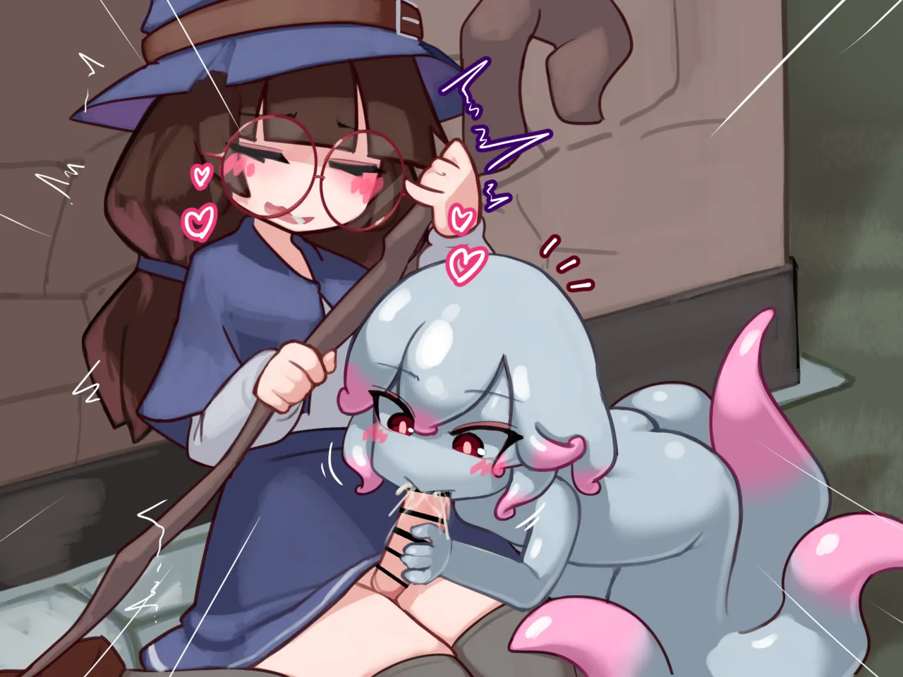 Futanari Majo Minarai ga Scylla Musume to Tadareta Seikatsu o Okuru Hanashi page 9 original parody - glasses futanari hentai manga - read online free