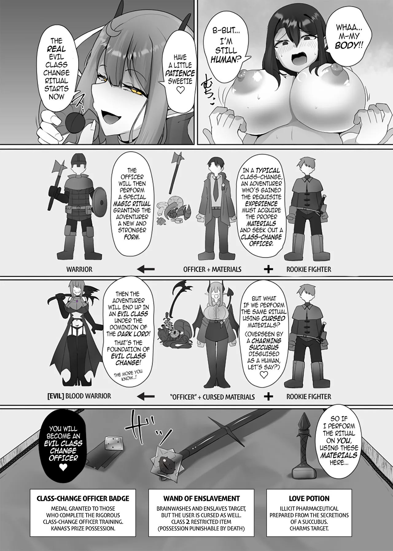 The House of Evil Class Change 1 page 14 original parody - kissing transformation hentai manga - read online free