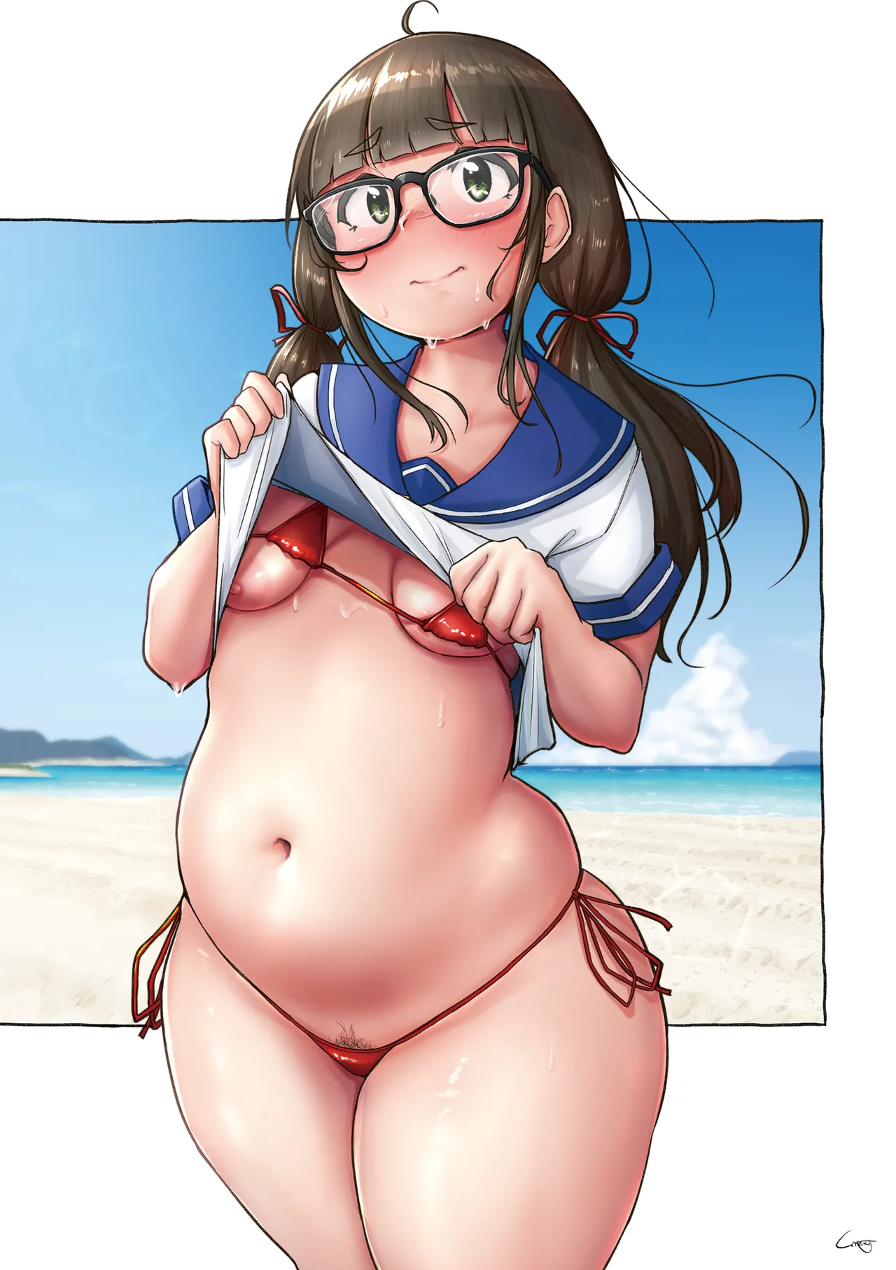 Muchi Pocha JK Fuuki Iin to Himitsu no Okujou | Super Thicc Schoolgirls: The Disciplinary Committee Girl's Rooftop Secret page 28 - swimsuit bbw hentai manga - read online free