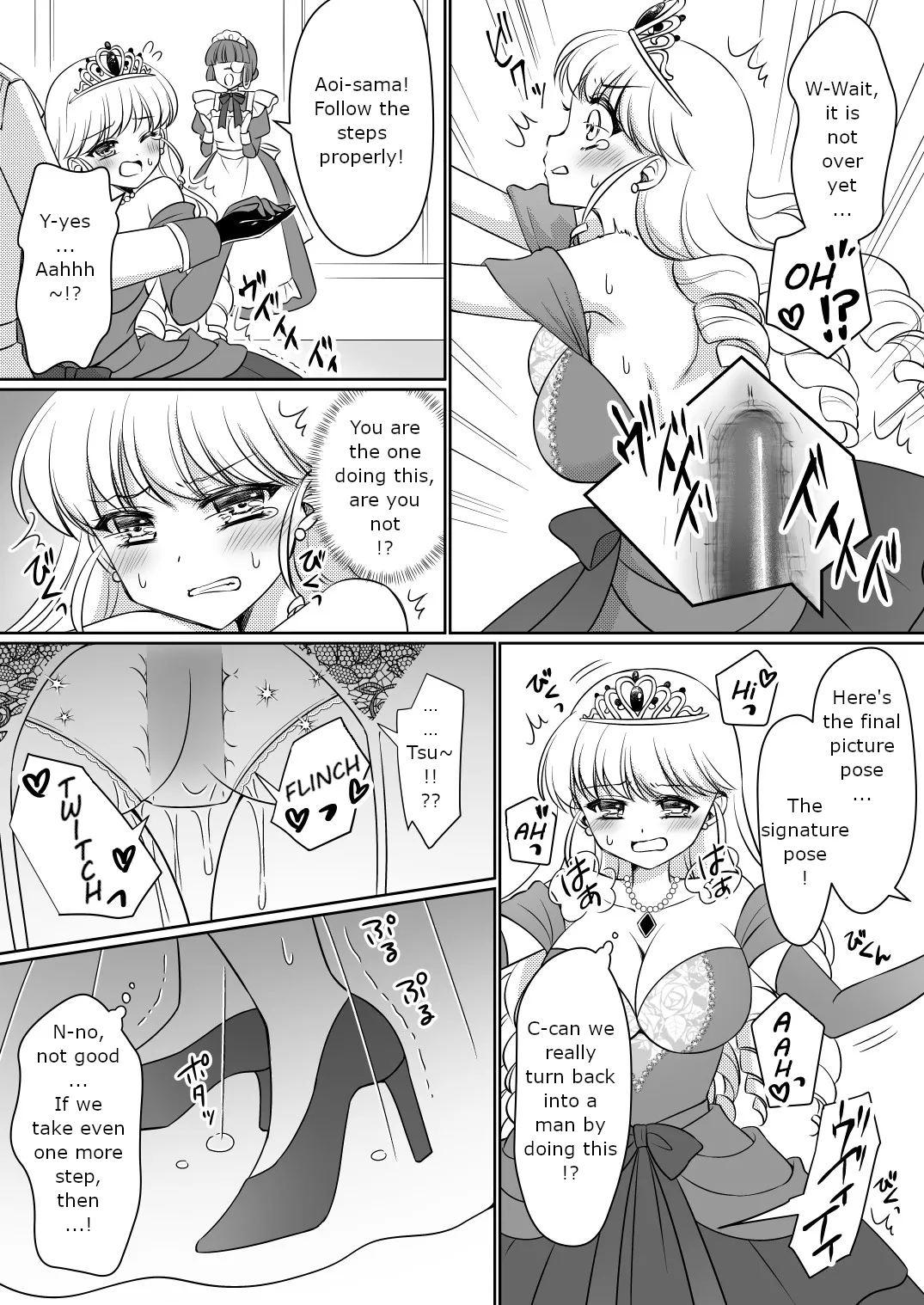 [Amuai Okashi Seisakusho (Kagura Kurumi)] Zettai ni Ohime-sama ni Nanka Narimasen wa! ~Ohime-sama Taiken de Ohime-sama ni Sareta Ore~ | I will never become a princess! ~I was made into a princess through the princess experience~ [English] page 22 original parody - mosaic censorship x-ray hentai manga - read online free