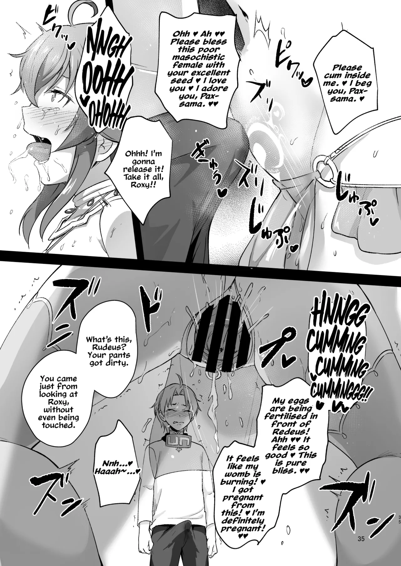 BAD END HEAVEN 5 page 34 featuring roxy migurdia mushoku tensei parody - sole female big penis hentai manga - read online free