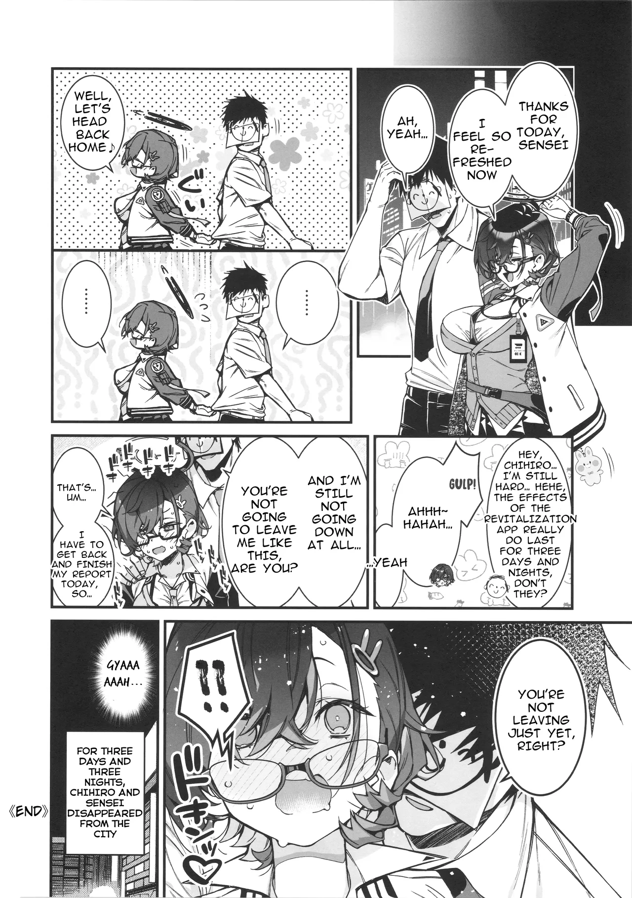 (C105) [Montage (Takato Suzunosuke)] Chihiro ga Sensei wo, Houkago no Gokyu-kei ni Turekomu Hanasi. | A Story of Chihiro Taking Sensei for an After-School Break. (Blue Archive) [English] page 24 featuring sensei blue archive parody - sole female sole male hentai manga - read online free