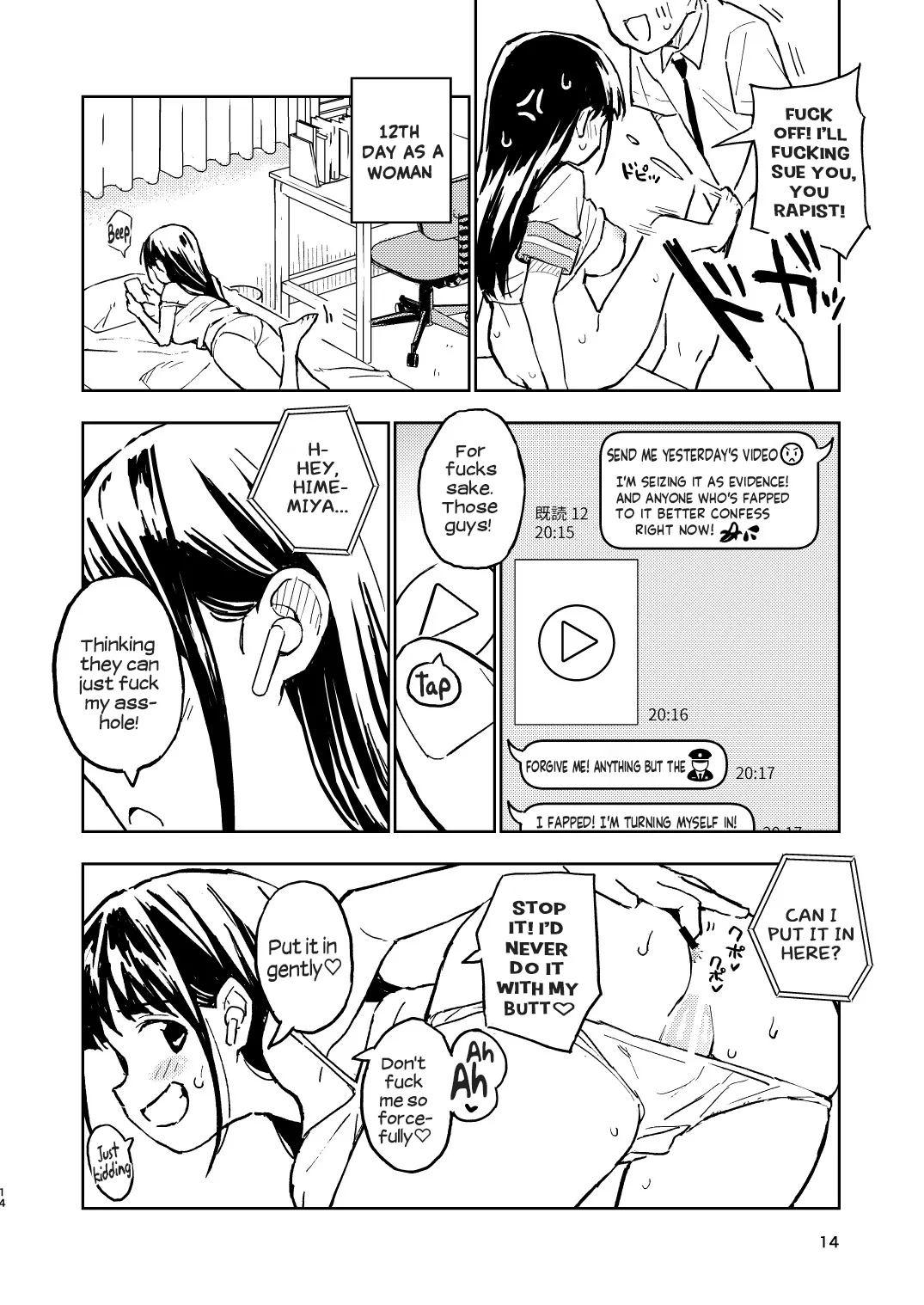 [Mirakoku (Yasumi Mirakichi)] 1-kagetsu Ninshin Shinakereba Otoko ni Modoreru Hanashi (2) | As Long As I Don't Get Pregnant for 1 Month, I'll Turn Back Into a Man (2) [English] [Hikari no Kaze] [Digital] page 13 original parody - mmf threesome group hentai manga - read online free