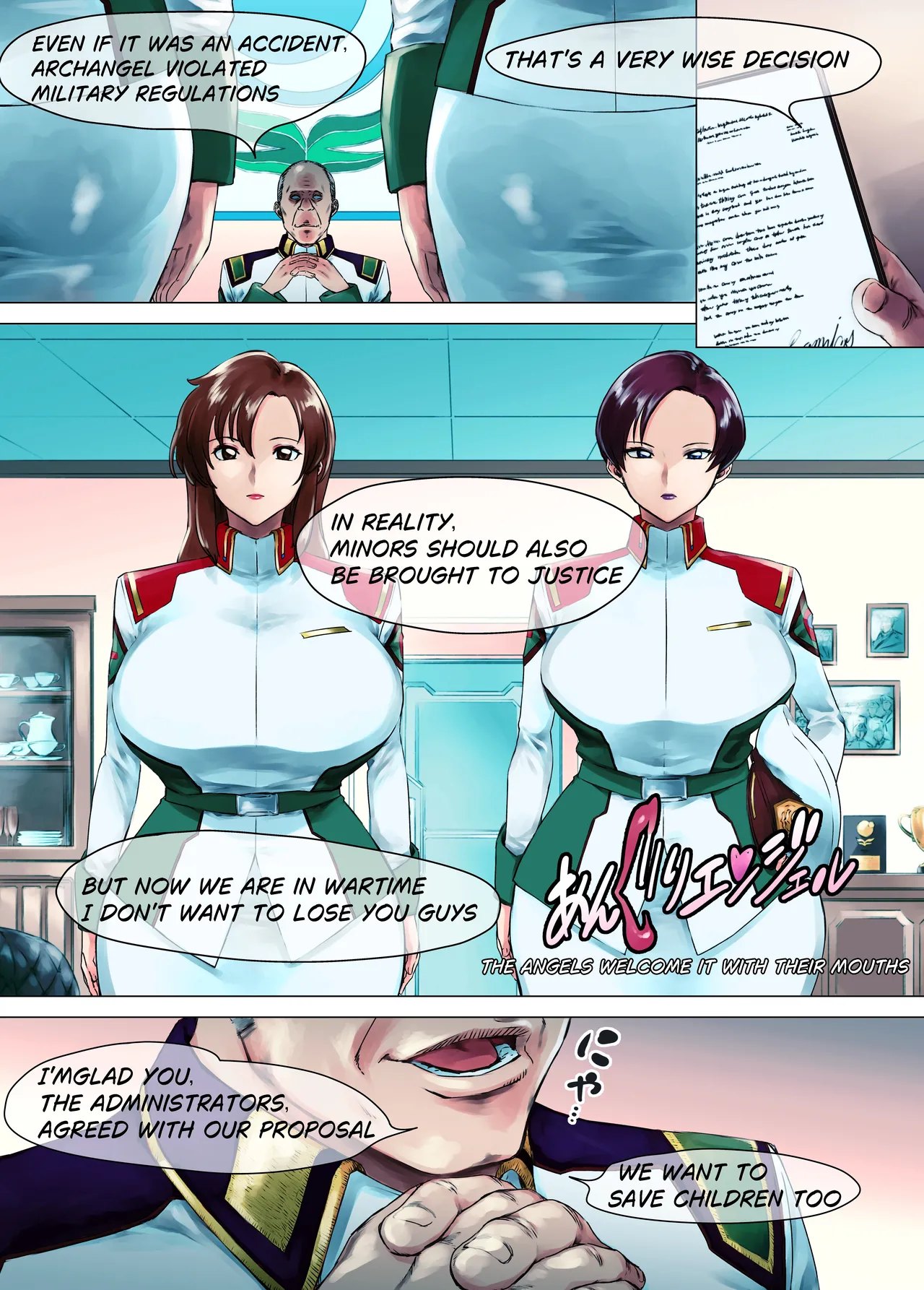 Angry Angel SEED Manga page 13 featuring murrue ramius gundam seed parody - big breasts body painting hentai manga - read online free