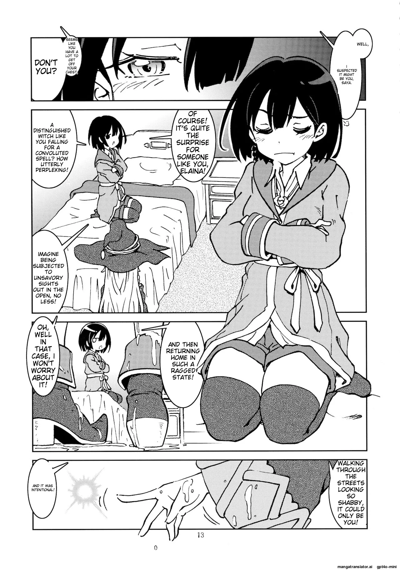Tabitabi Nikki ni wa Shirusenakatta Koto. 2 page 14 featuring elaina majo no tabitabi parody - rough translation stockings hentai manga - read online free