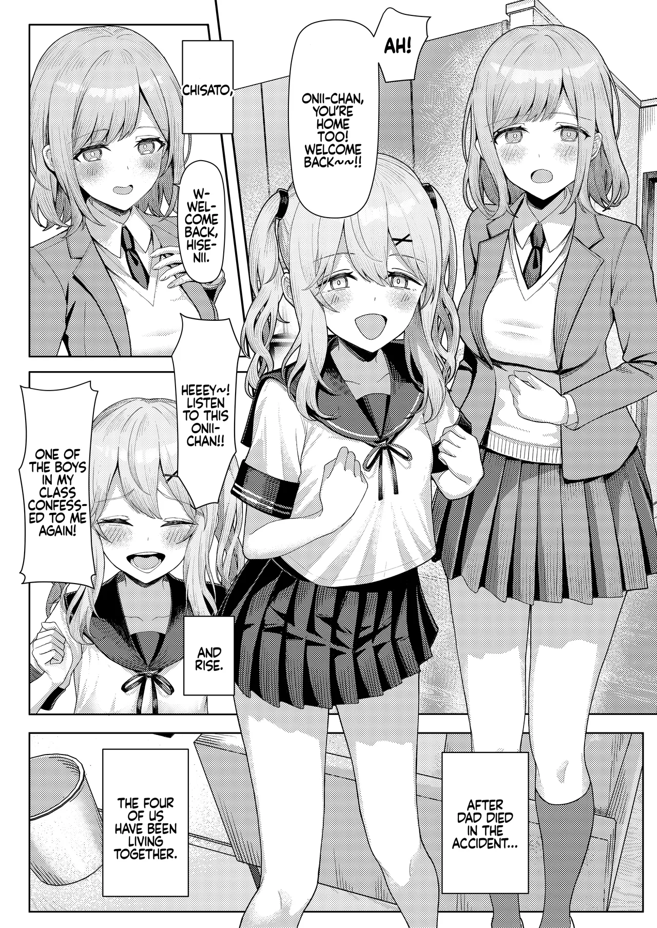 Page 3 of Chichi no Saikon de Doukyo suru Koto ni Natta Gibo no Gijou Shimai to Kawarugawaru Sex shite shimatta Hon | Living with My Stepmom and Stepsisters After Dad's Remarriage and Having Sex with Them All