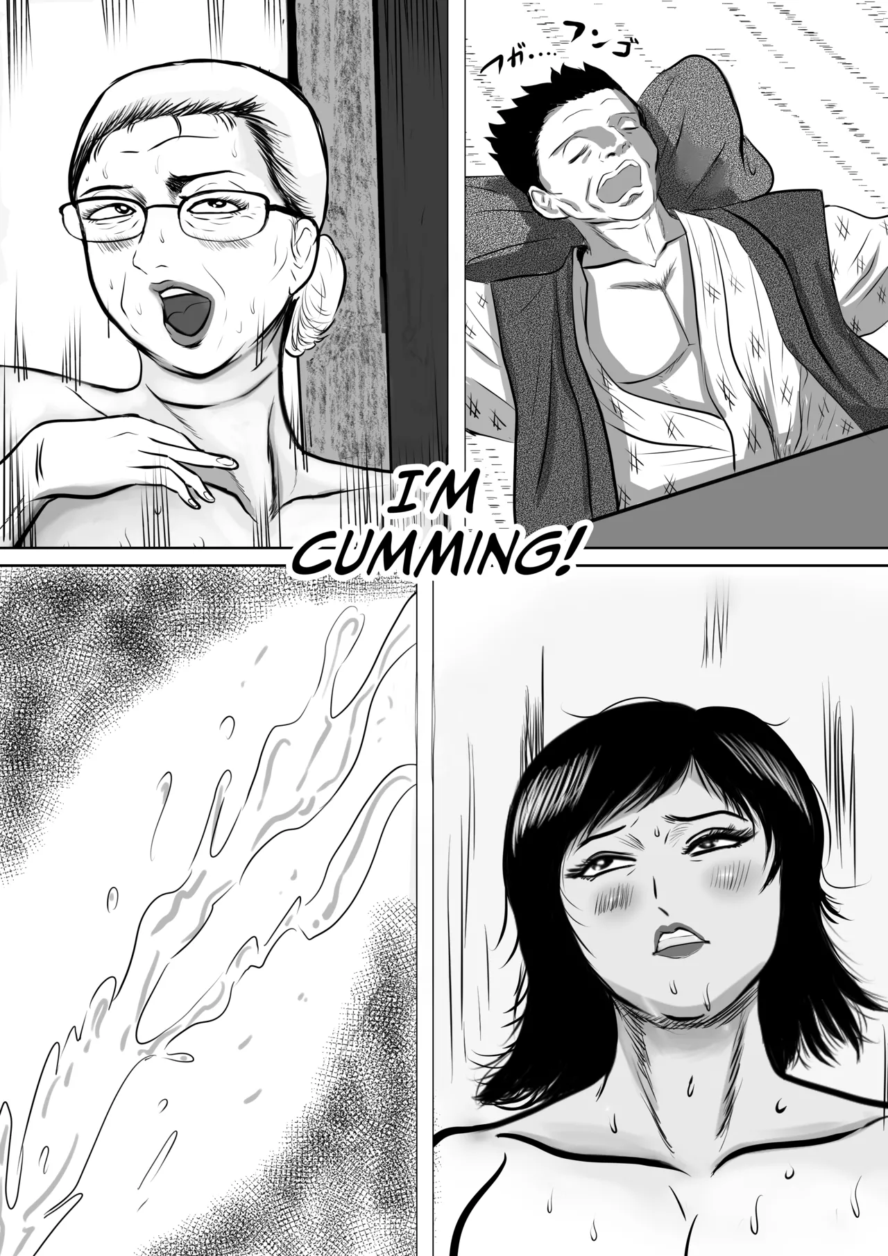 [Surigoma] Obaa-chan-chi ni Boku wa Iku! Shinnen Onsen Ryokou Hen page 42 original parody - sole male nakadashi hentai manga - read online free