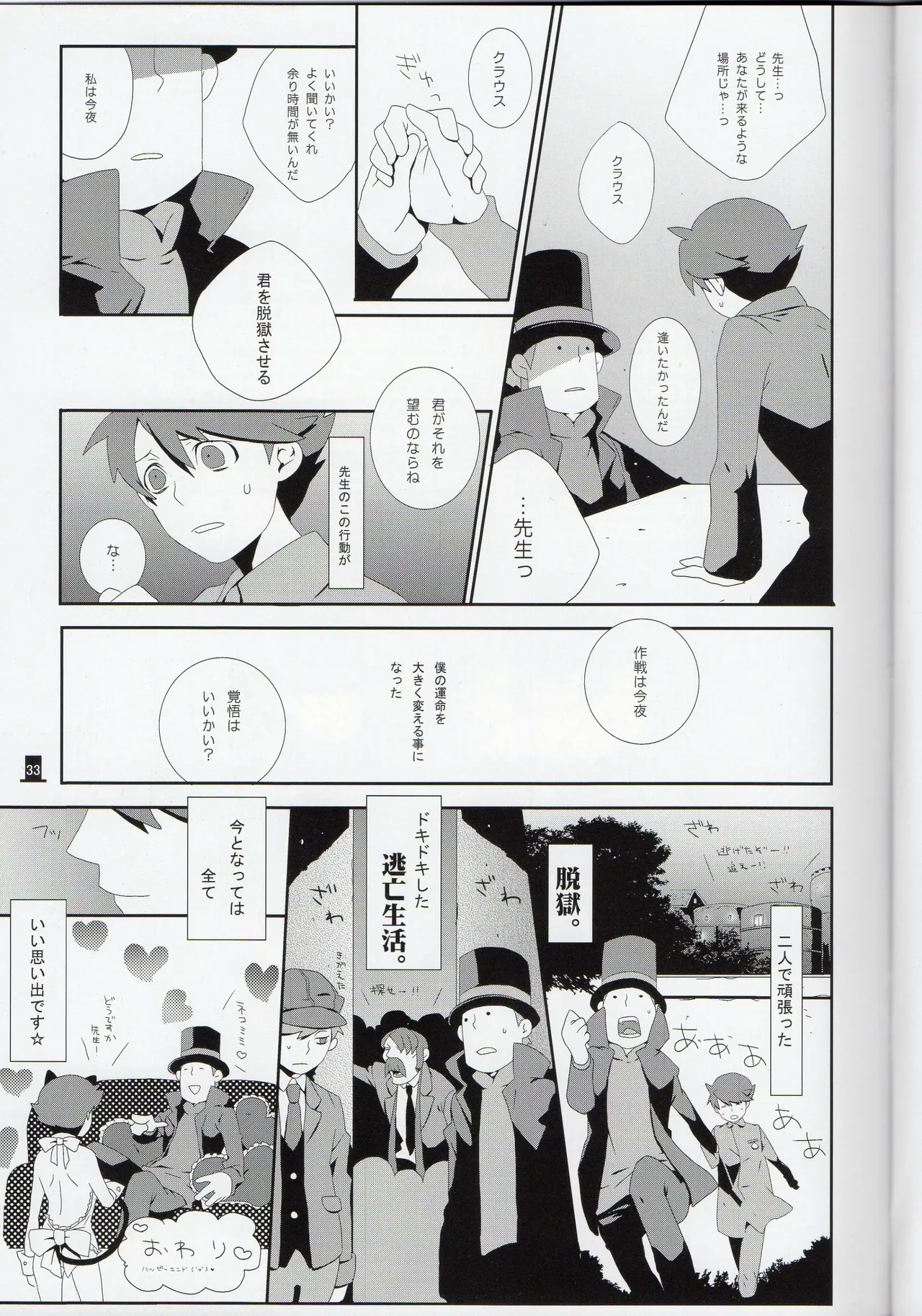 Bokura wa itsu demo Freedom! - Professor Layton dj page 33 featuring clive dove professor layton parody - yaoi males only hentai manga - read online free