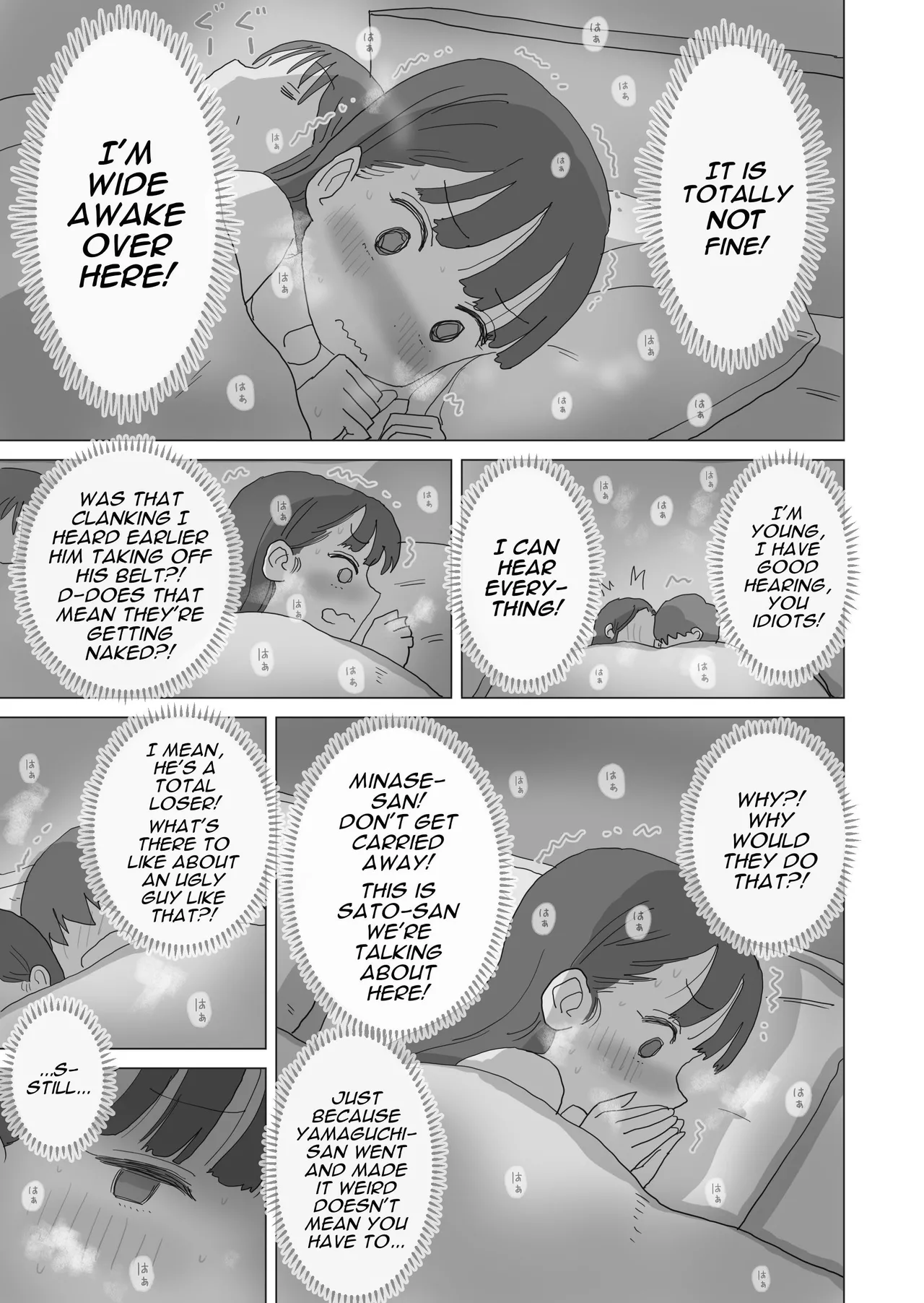 [Hiyashi Makura] Aru Ooyuki no Tsumetai Yoru Boku no Ie no Futon no Naka de Beit-saki no Onnanoko-tachi ga Naisho de Micchaku Atatame Ecchi Shite Kureta. | One Cold Snowy Night, My Colleague Secretly Had Intimate Warm-up Sex With Me Under The Bed Sheets. [English] [Darg777 Translations] page 28 original parody - glasses story arc hentai manga - read online free