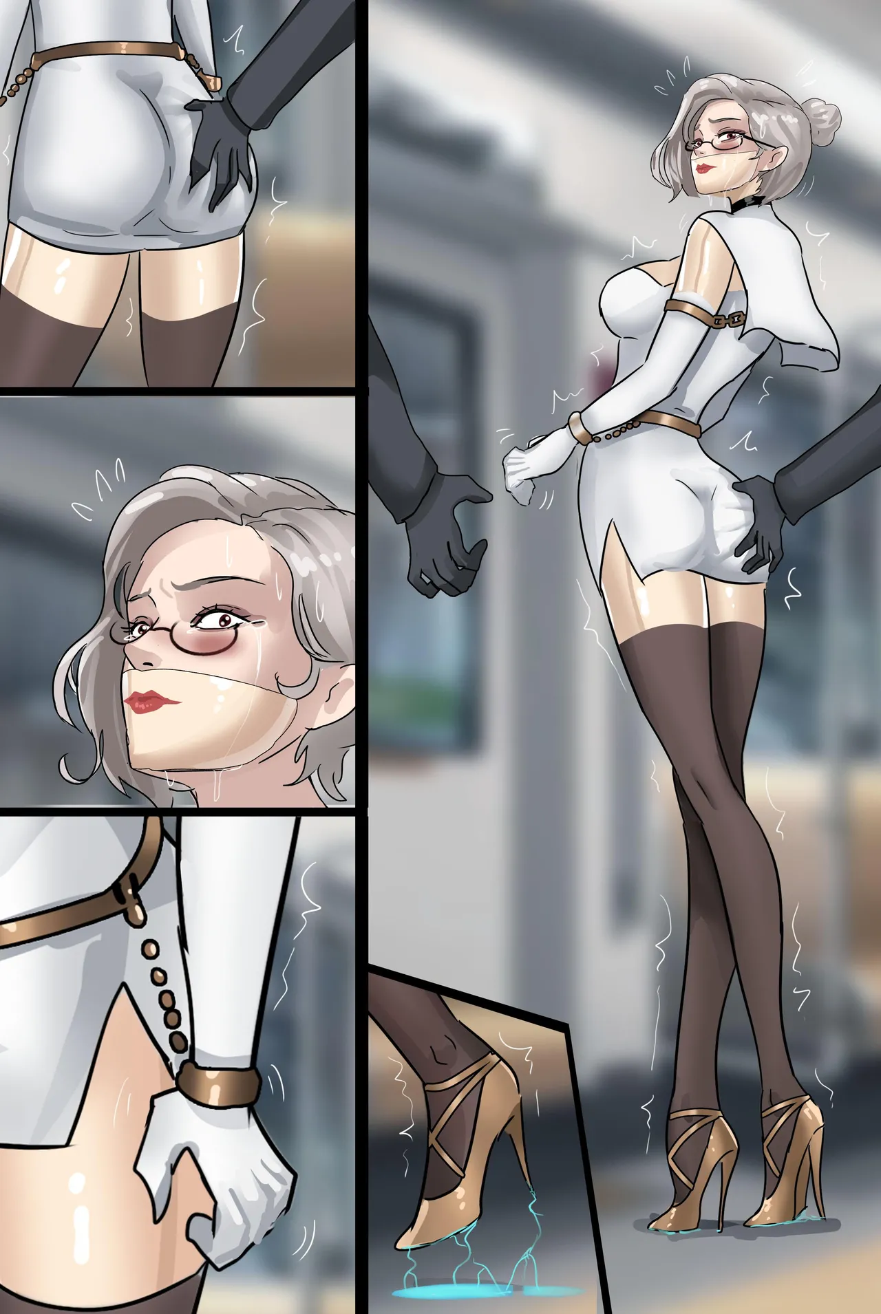 《完美的伪装拘束 》美女被精密道具伪装拘束 被迫拘束行走 被路人肆意玩弄无法反抗 page 26 original parody - gag glasses hentai manga - read online free