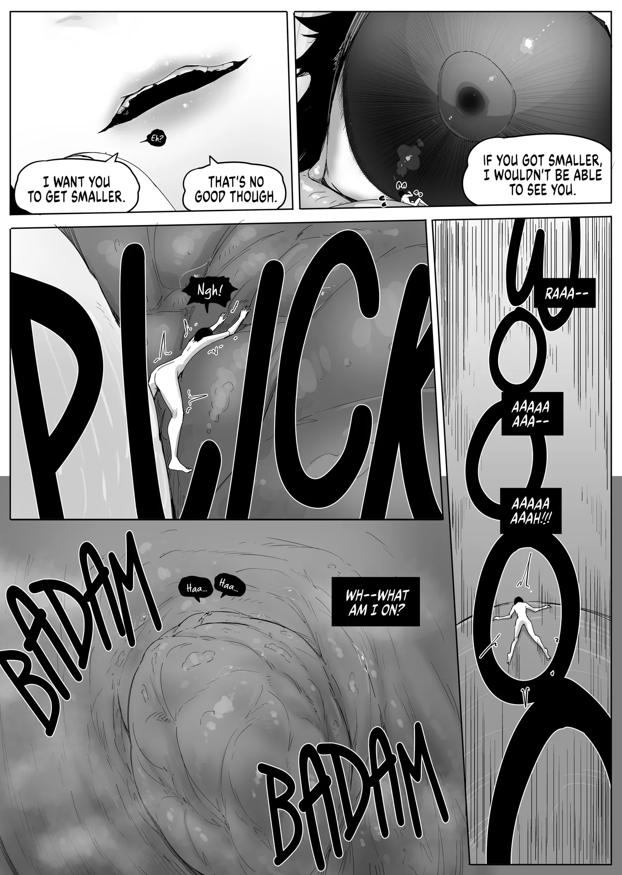 Omise no Ko ga Minna Ookikute Ai ga Omoi | All the girls in the store are big and yandere page 57 original parody - squirting shrinking hentai manga - read online free
