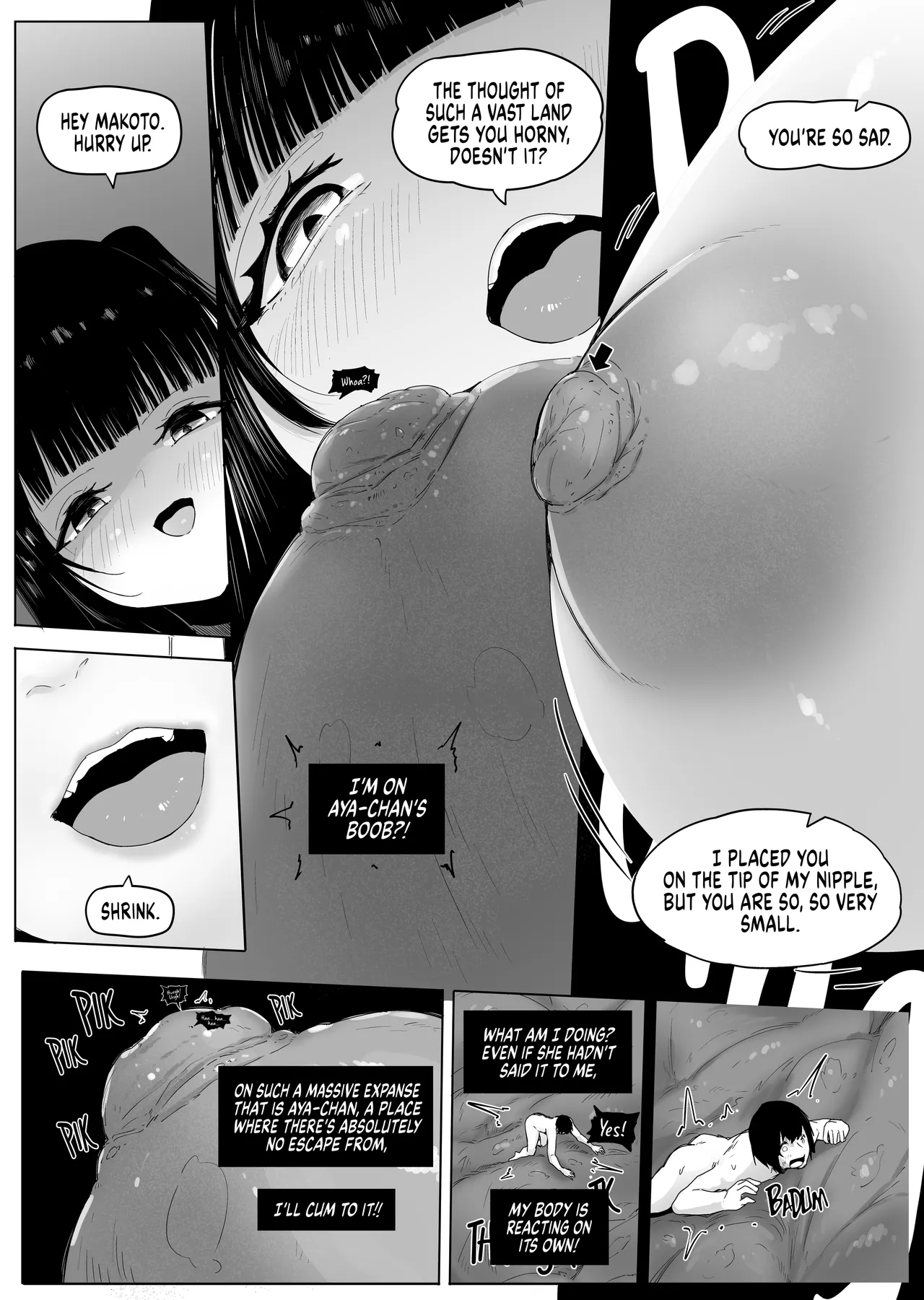 Omise no Ko ga Minna Ookikute Ai ga Omoi | All the girls in the store are big and yandere page 58 original parody - squirting shrinking hentai manga - read online free
