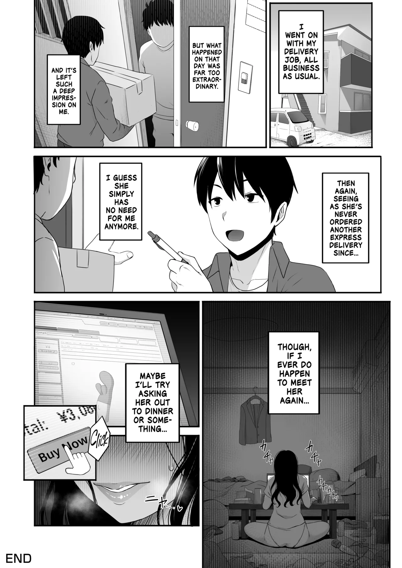 [Amai Wakusei] Takuhai-kun ga Yarareta! ~Hatsujou Onee-san ga Neratteita Otodokemono wa Oredeshita~ | Bagged a Delivery Boy! ~The Package the Horny Lady Was Expecting Was the One in My Pants~ [English] [head empty + BoundaryTL] page 27 original parody - sole female sole male hentai manga - read online free