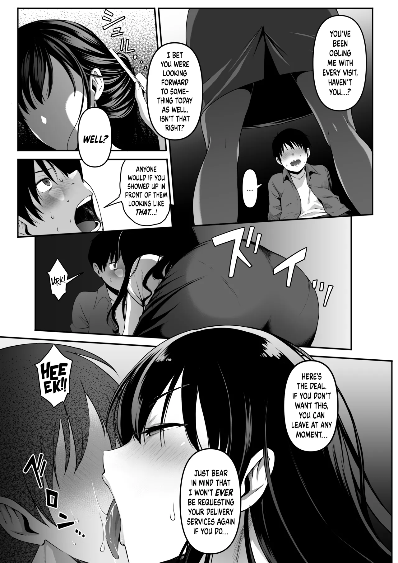 [Amai Wakusei] Takuhai-kun ga Yarareta! ~Hatsujou Onee-san ga Neratteita Otodokemono wa Oredeshita~ | Bagged a Delivery Boy! ~The Package the Horny Lady Was Expecting Was the One in My Pants~ [English] [head empty + BoundaryTL] page 9 original parody - sole female sole male hentai manga - read online free