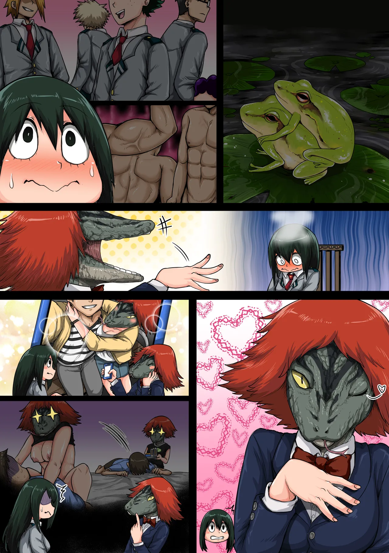 僕のハーレムアカデミア6話：梅雨編フルver. page 91 featuring tsuyu asui my hero academia parody - swimsuit group hentai manga - read online free