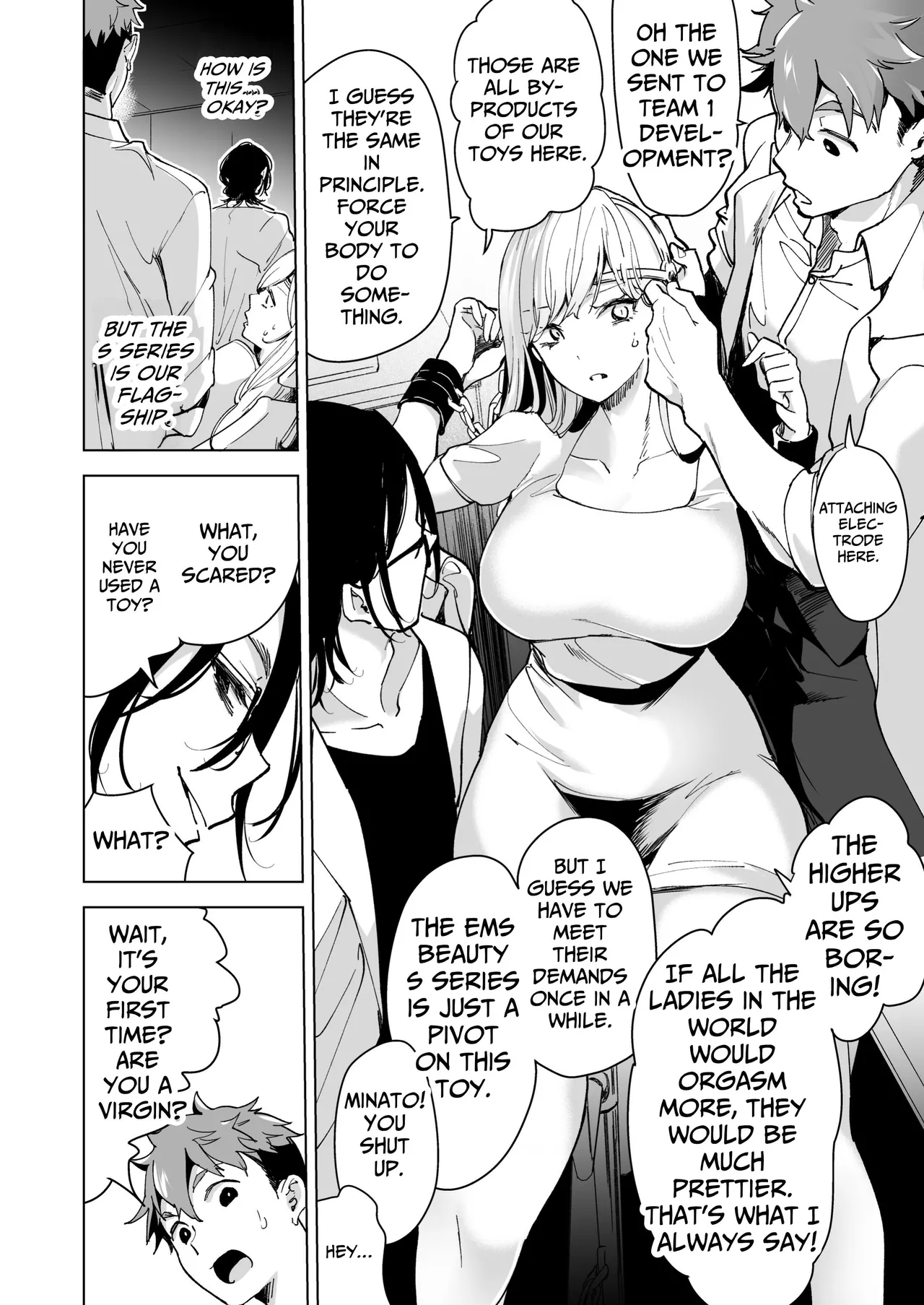 [Face Look Ponpon (Mogiri Ochigi)] Ai Gangu no Onna ~Tokumei Kaihatsu-bu no Otoko Futari ni Gangu ni Sarete Rinri ga Houkai~ | Turned into a Sex Toy?! Goodbye Morals!! Product Testing for the Secret R&D Department [English] [Kabedon] page 22 original parody - big breasts mmf threesome hentai manga - read online free