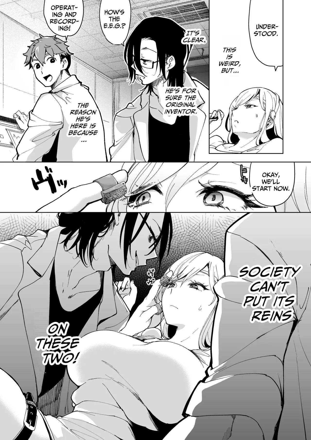 [Face Look Ponpon (Mogiri Ochigi)] Ai Gangu no Onna ~Tokumei Kaihatsu-bu no Otoko Futari ni Gangu ni Sarete Rinri ga Houkai~ | Turned into a Sex Toy?! Goodbye Morals!! Product Testing for the Secret R&D Department [English] [Kabedon] page 25 original parody - big breasts mmf threesome hentai manga - read online free