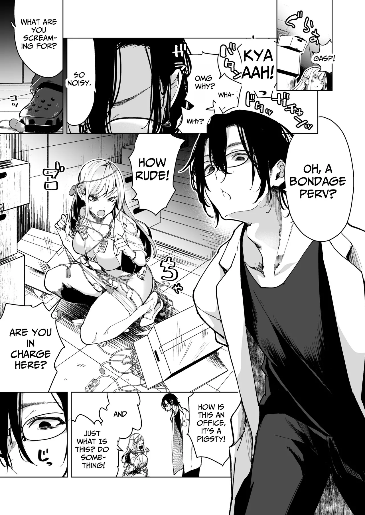 [Face Look Ponpon (Mogiri Ochigi)] Ai Gangu no Onna ~Tokumei Kaihatsu-bu no Otoko Futari ni Gangu ni Sarete Rinri ga Houkai~ | Turned into a Sex Toy?! Goodbye Morals!! Product Testing for the Secret R&D Department [English] [Kabedon] page 9 original parody - big breasts mmf threesome hentai manga - read online free