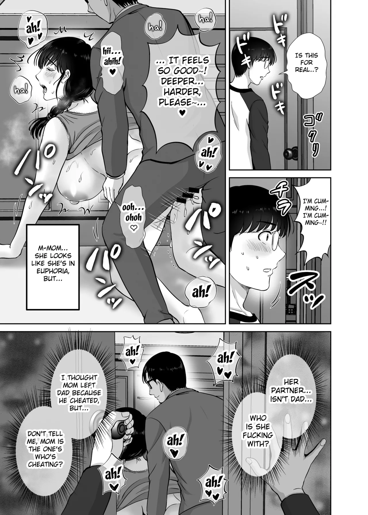 [Melon no Hoshiboshi (Hoshiduki Melon)] Kyonyuu Kaa-san ga Boku no Me mo Mae de Oji-san no Namachin de Ikimakutta Hanashi [English] [Fated Circle] [Digital] page 27 original parody - business suit milf hentai manga - read online free