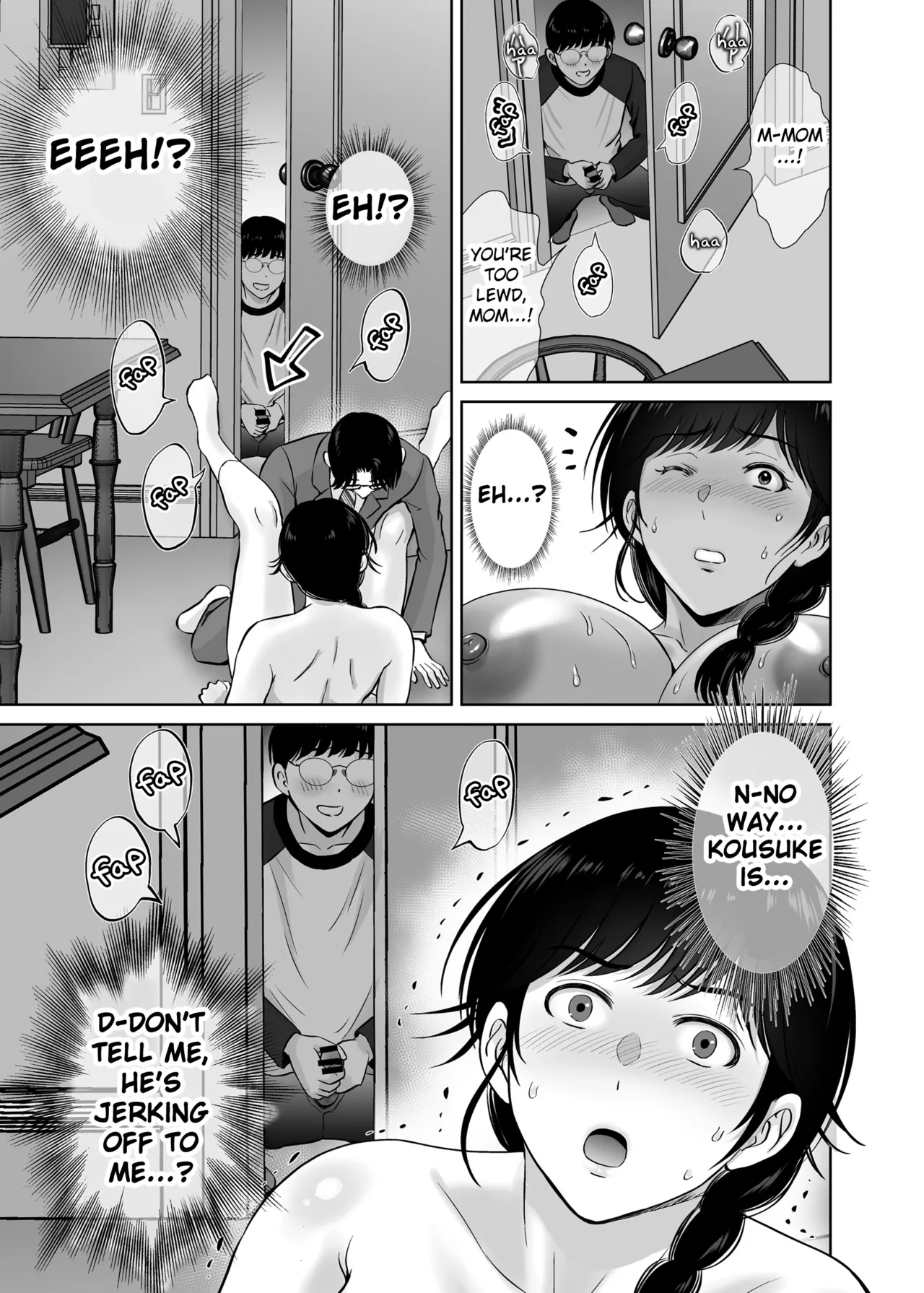 [Melon no Hoshiboshi (Hoshiduki Melon)] Kyonyuu Kaa-san ga Boku no Me mo Mae de Oji-san no Namachin de Ikimakutta Hanashi [English] [Fated Circle] [Digital] page 49 original parody - sole female paizuri hentai manga - read online free