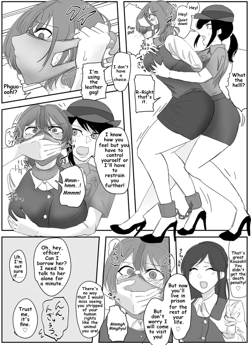 A young lady being arrested. Chapter 1-8 page 16 original parody - mouth mask bondage hentai manga - read online free