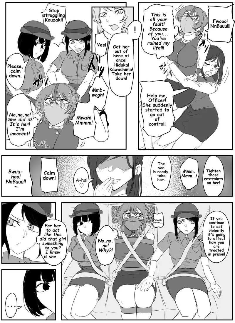 A young lady being arrested. Chapter 1-8 page 18 original parody - gag bondage hentai manga - read online free