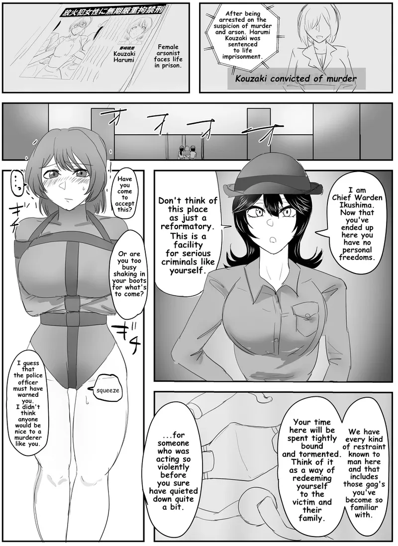 A young lady being arrested. Chapter 1-8 page 19 original parody - gag bondage hentai manga - read online free