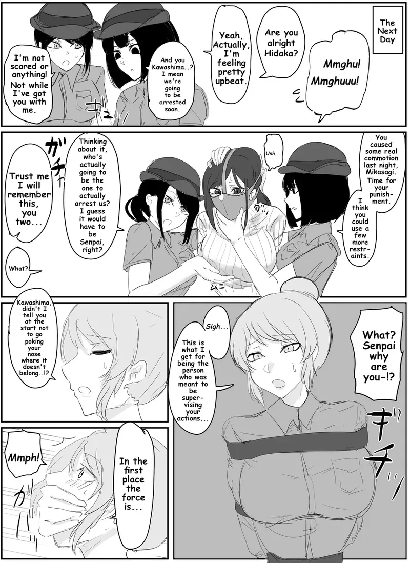 A young lady being arrested. Chapter 1-8 page 28 original parody - mouth mask bondage hentai manga - read online free