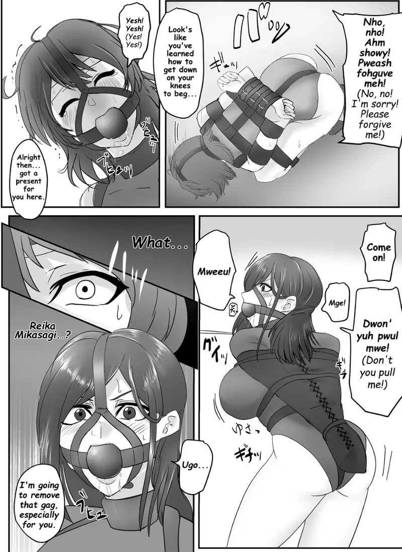 A young lady being arrested. Chapter 1-8 page 40 original parody - mouth mask bondage hentai manga - read online free