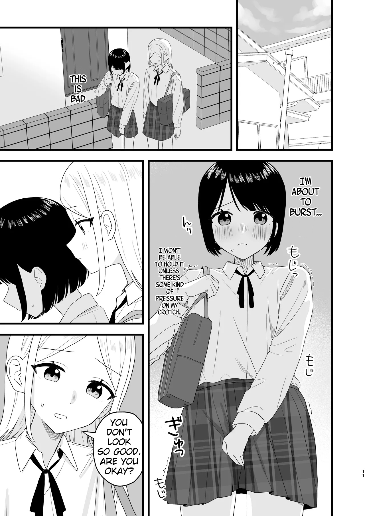 Gaman shite Dasu no tte Kimochii!! | Peeing After Holding it in Feels so Good!! page 11 original parody - no penetration schoolgirl uniform hentai manga - read online free