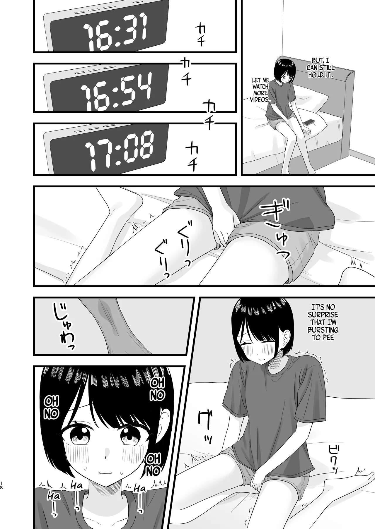 Gaman shite Dasu no tte Kimochii!! | Peeing After Holding it in Feels so Good!! page 18 original parody - schoolgirl uniform urination hentai manga - read online free