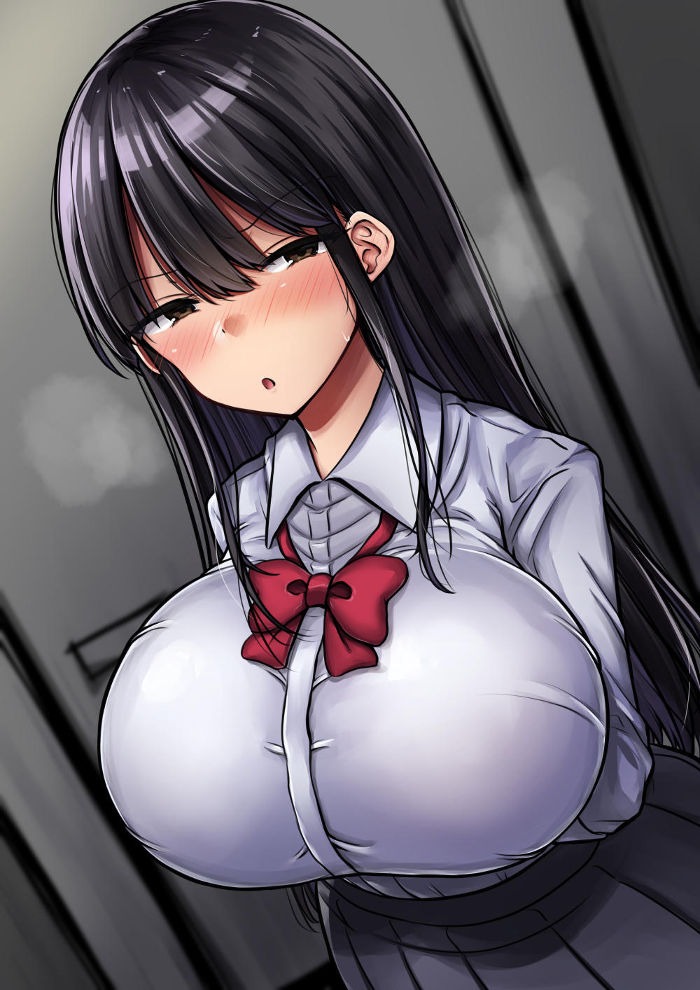 Metsuki mo Kuchi mo Warui Kouhai-chan wa Ore no Koto ga Suki. page 132 original parody - big breasts schoolgirl uniform hentai manga - read online free